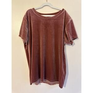 Abercrombie & Fitch Womens Short Sleeve Pink Velvet Minimalist Capsule Medium